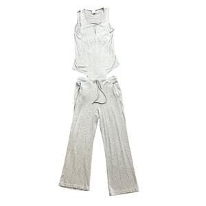Cabi Jumpsuits Womens XS Extra Small Grey Summer Sleeveless Drawcord Pockets
